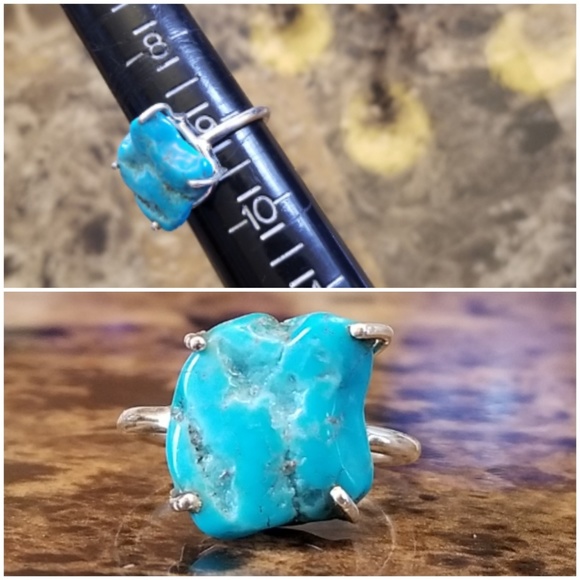 Genuine Sleeping Beauty Turquoise Ring Size 9 - Picture 6 of 6